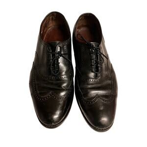 ALLEN EDMONDS MENS 9 D Black Dress Shoes, Wingtip, Lace Up, Derby Oxfords, Prom